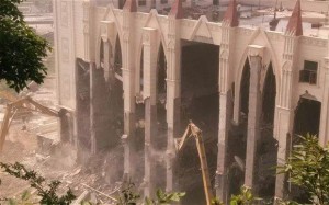 The destruction of Sanjiang church in Wenzhou