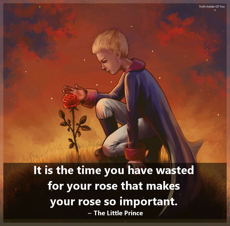 It is the time you have wasted for your rose that makes your rose so important. ~ The Little Prince