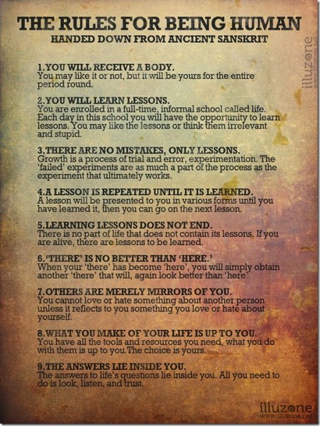 9 Rules For Being Human