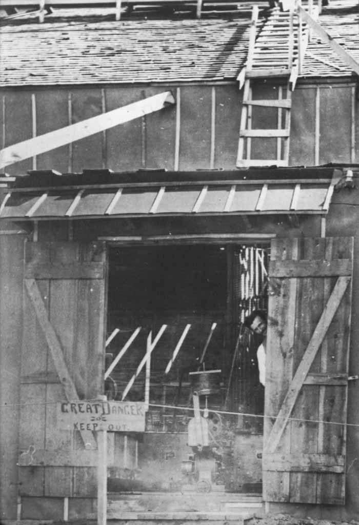 One of our favorite images of Tesla. In this photograph, Tesla looks out the door of his laboratory in Colorado Springs. The image was taken in 1899.