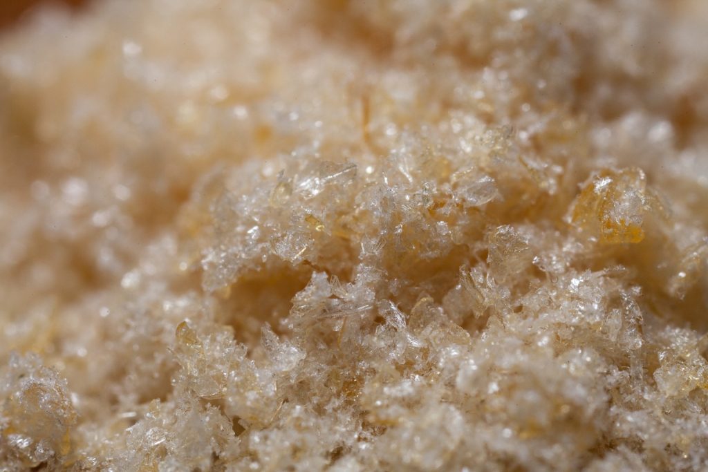 Macro image of THC Crystalline. Photo courtesy of Allie Beckett.