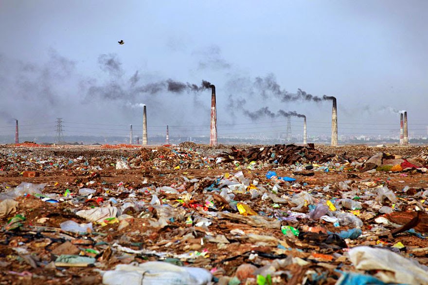 Bangladesh Landscape Filled With Trash