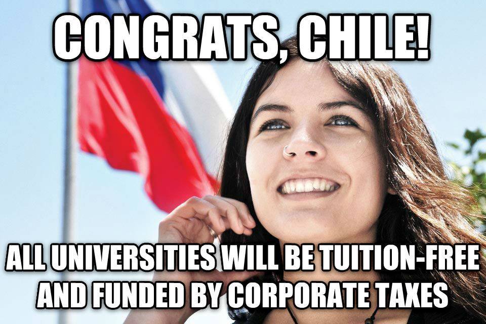 congrats chile free education
