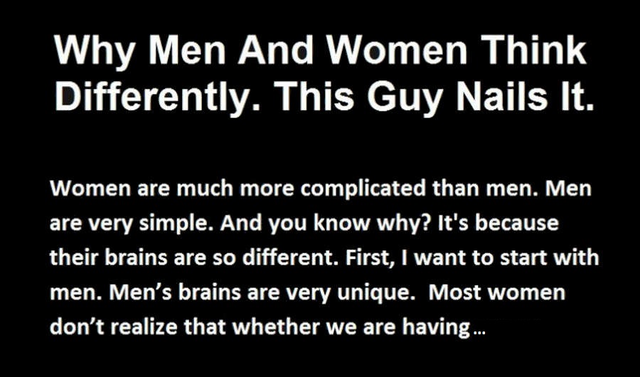 Why Men And Women Think Differently