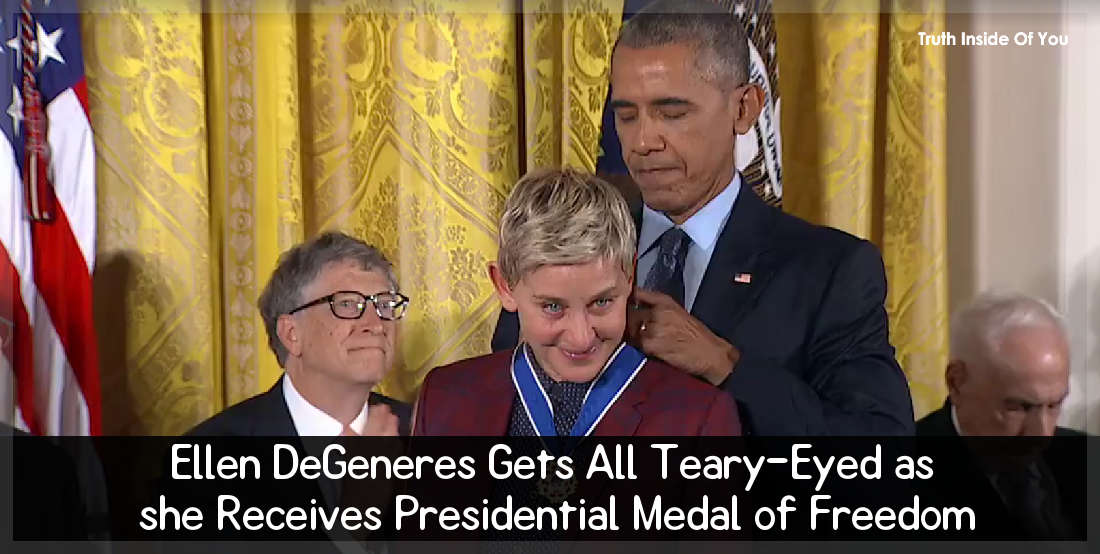 Ellen DeGeneres Gets All Teary-Eyed as she Receives Presidential Medal of Freedom