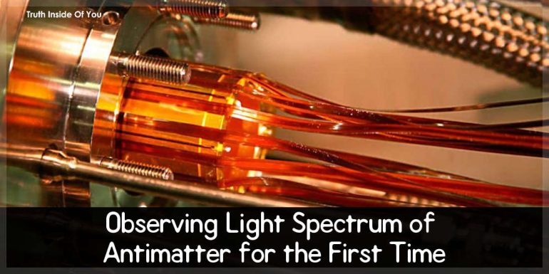 Observing Light Spectrum of Antimatter for the First Time
