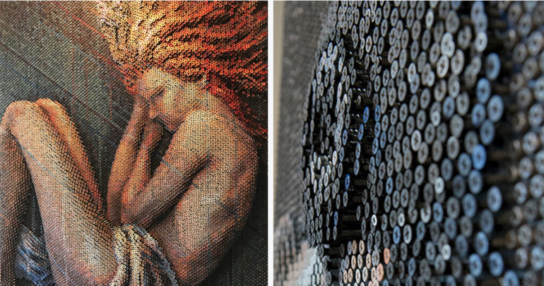 Artist Used 20,000 Nails to Create Amazing Portraits.