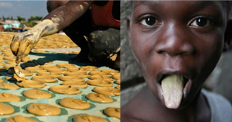 Poor People Of Haiti Eat Mud Cookies To Survive.