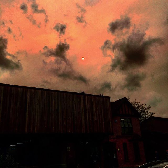 6. The dying embers of the Sun; as it prepares to settle itself on the horizon No, it is just the aftermath of Hurricane Ophelia