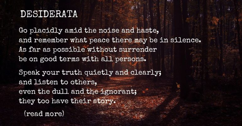 Open-Minding Poem - Desiderata