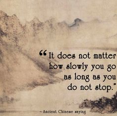 #6. “It does not matter how slowly you go as long as you do not stop.”