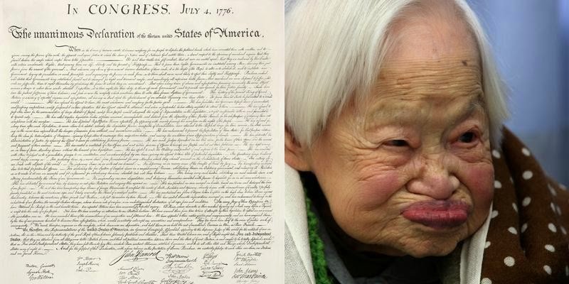 7. The oldest living person's birth is closer to the signing of the Constitution than present day.