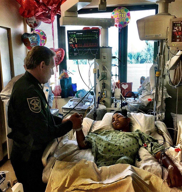 Fifteen-year-old Anthony Borges saved 20 lives by barricading a classroom door with his body as the assailant opened fire.