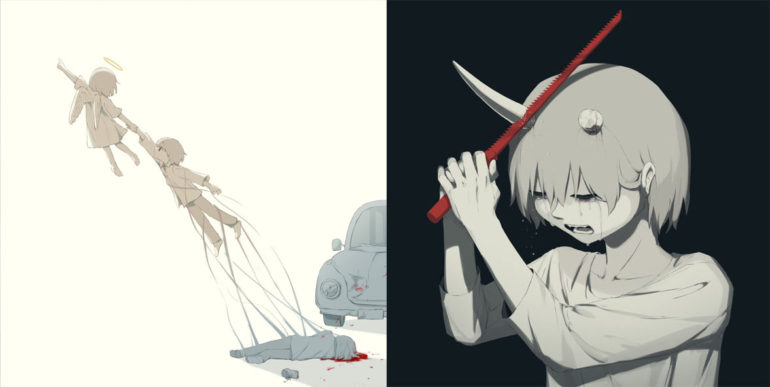 30+ Meaningful Illustrations By Japanese Artist Will Provoke Your Strong Emotions