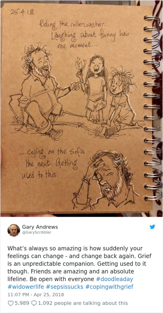 Disney Artist Illustrates Life With Two Children After His Wife Passes Away-19