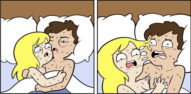 Hilarious Illustrations Show 6 Stages Of Sleeping With Your Partner