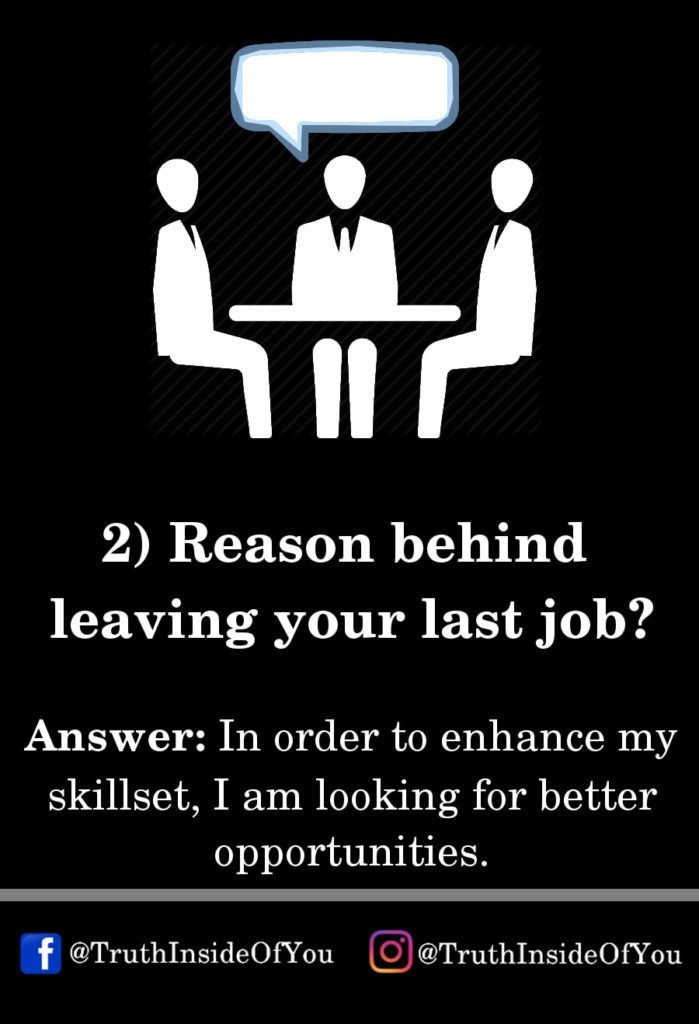 2. Reason behind leaving your last job_