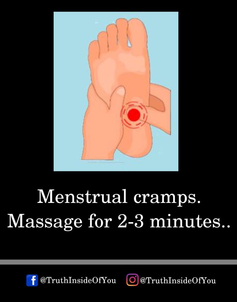 5. Menstrual cramps. Massage for 2-3 minutes.