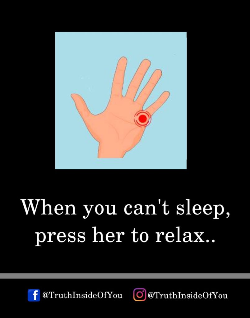 7. When you can't sleep, press her to relax.