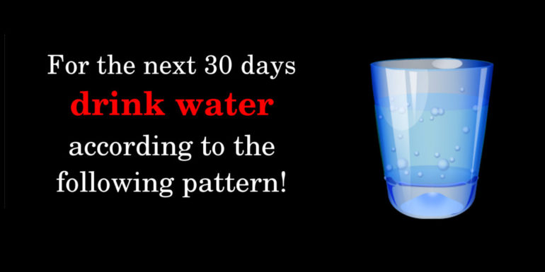 For The Next 30 Days Drink Water According To The Following Pattern