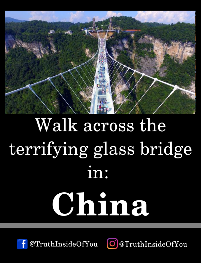 Walk across the terrifying glass bridge in_ China