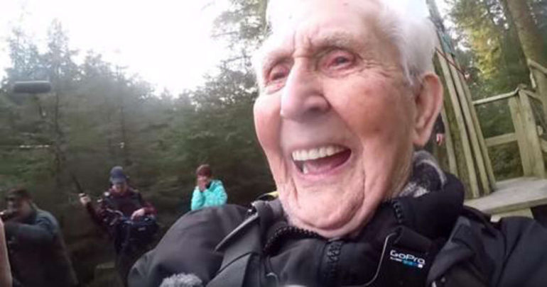 This Grandpa Breaks Zip Line World Record At The Age Of 106