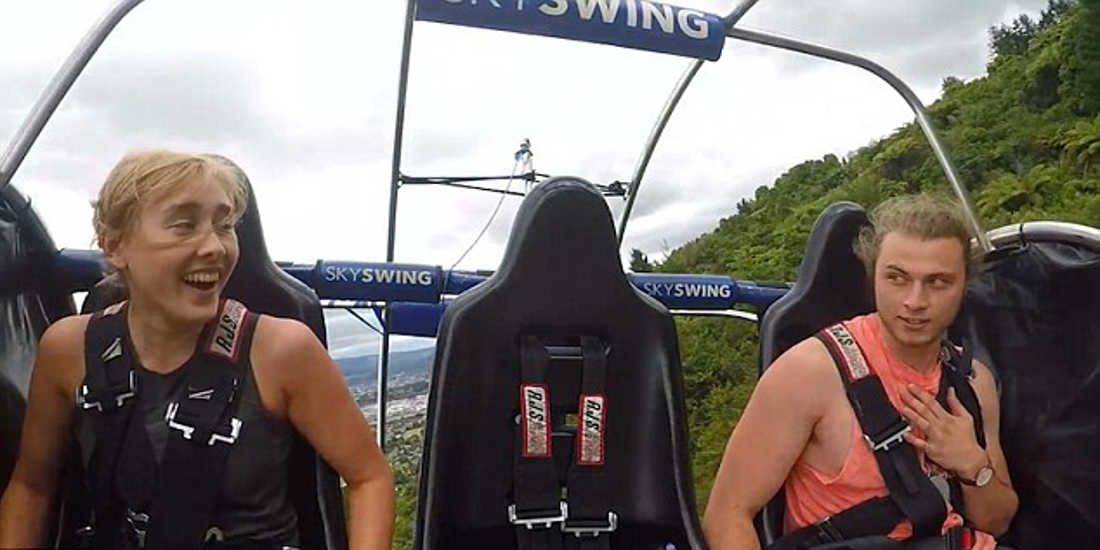 Man Passes Out During Sky Swing And His Girlfriend Find It Hilarious