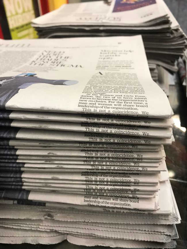 9. This Is How The Newspapers Were Stacked Up At My Job.