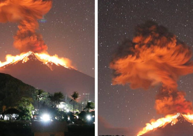 Incredible Images Are Captured From An Explosive Volcanic Eruption In Bali