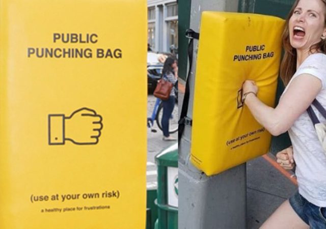 Punching Bags On Your Way To Work Manhattan Says Why Not!