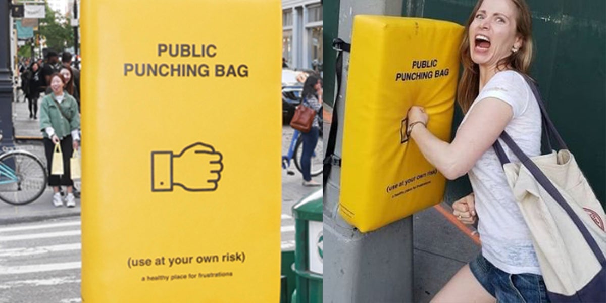 Punching Bags On Your Way To Work Manhattan Says Why Not!