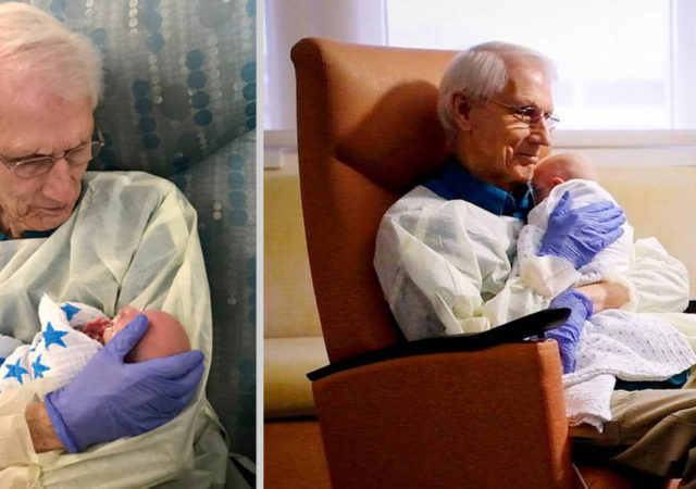 81-Year-Old Grandpa Who Loves To Cuddle Babies Every Day Donates One Million Dollars To Hospital