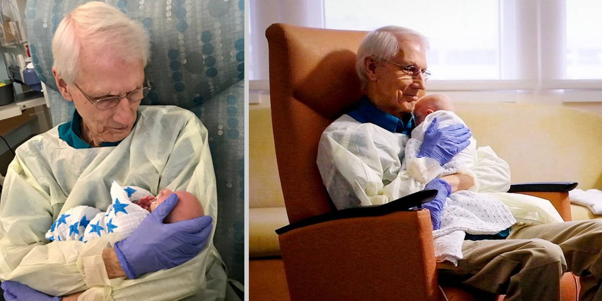 81-Year-Old Grandpa Who Loves To Cuddle Babies Every Day Donates One Million Dollars To Hospital