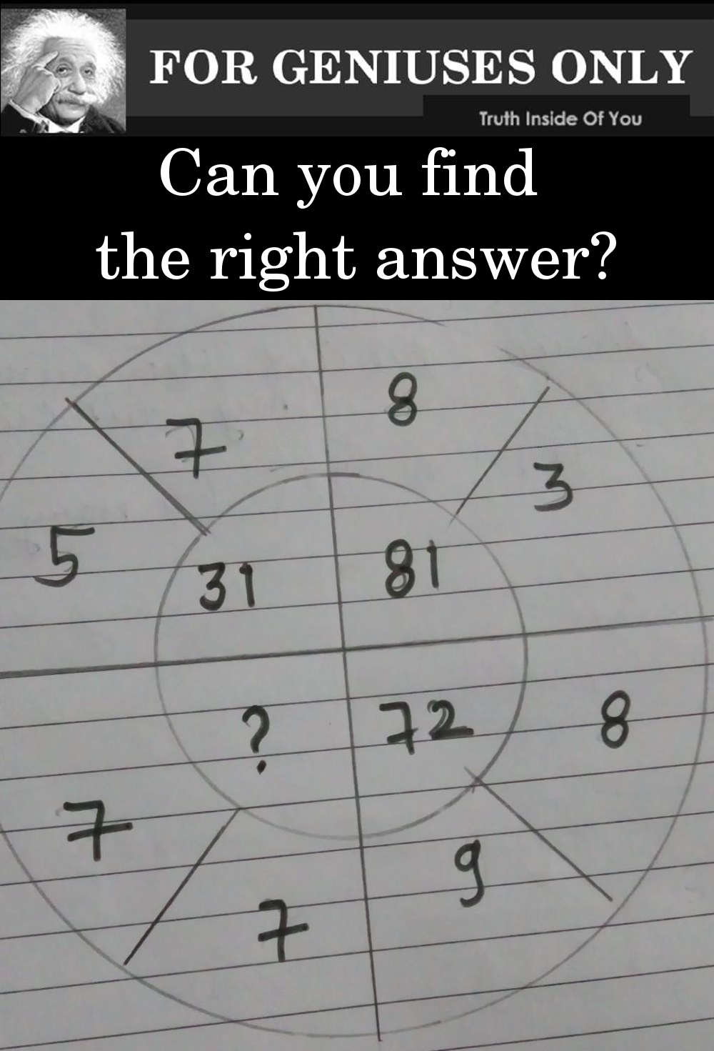 can you find the right question?