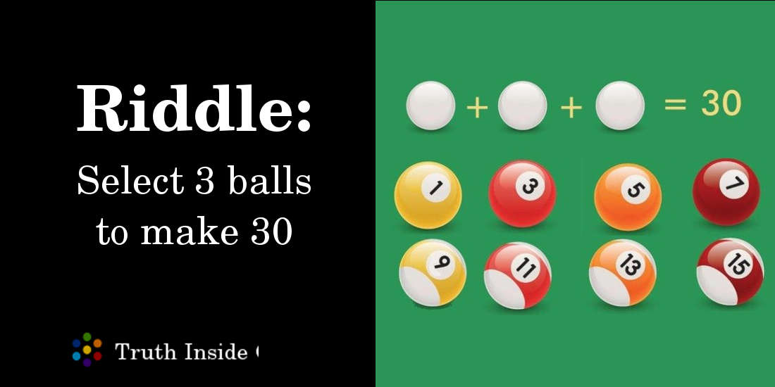 Select 3 balls to make 30 math problem