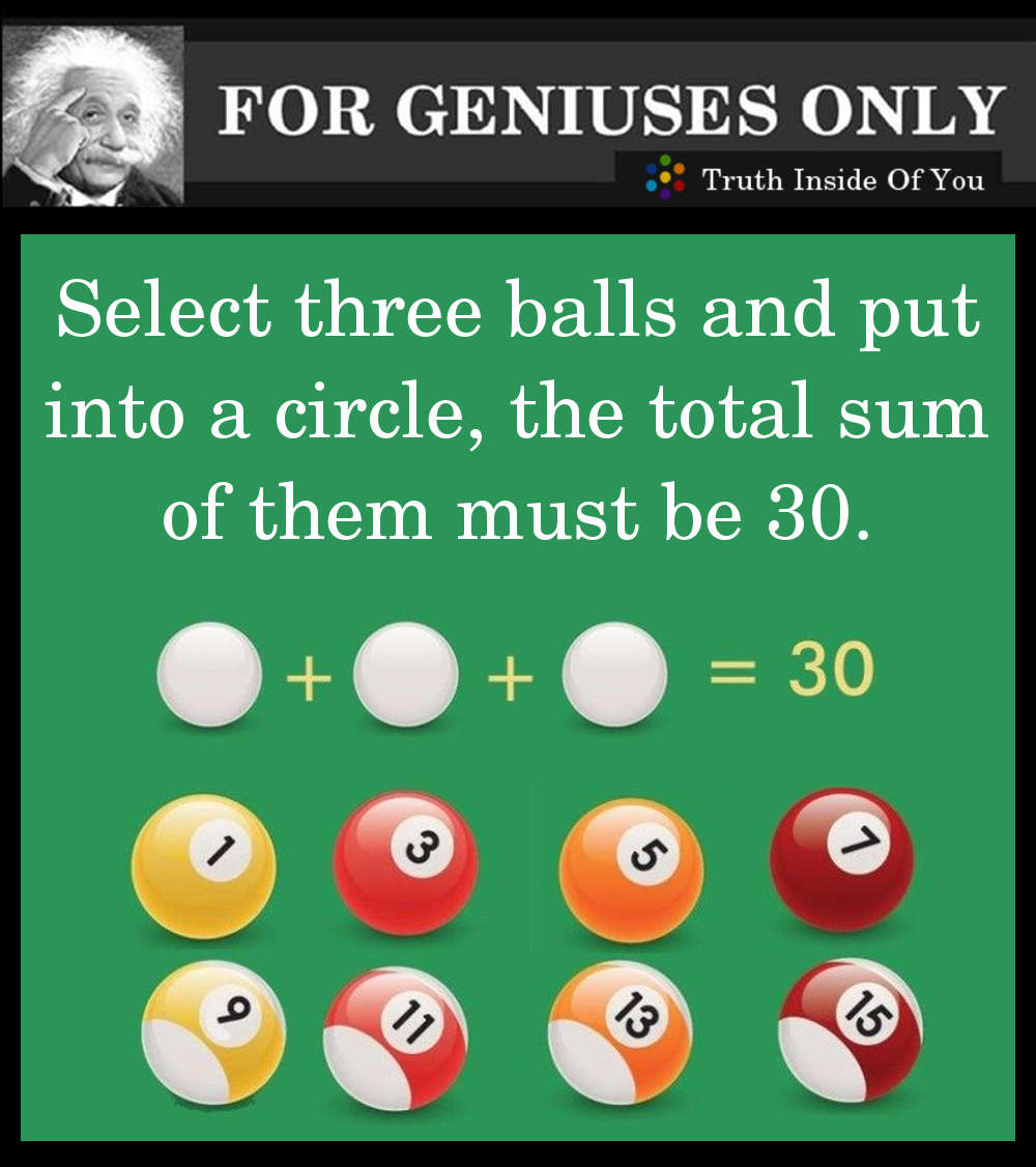 Select 3 balls to make 30 math problem