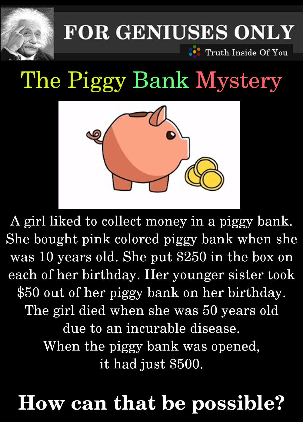 The Piggy Bank Riddle