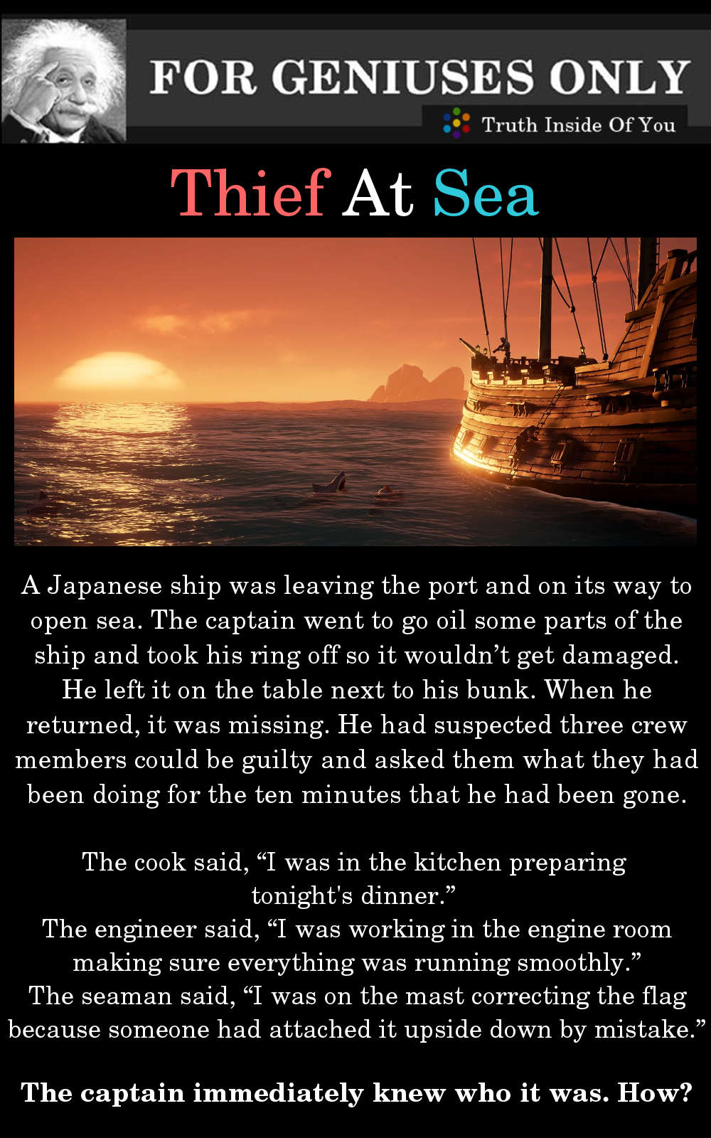 Thief at sea riddle