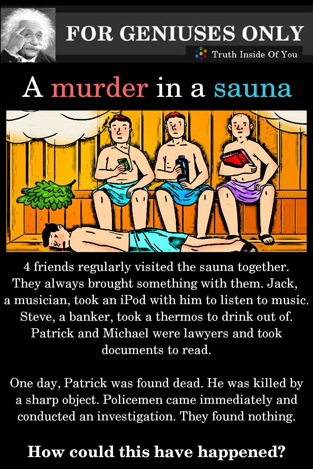 a murder in a sauna
