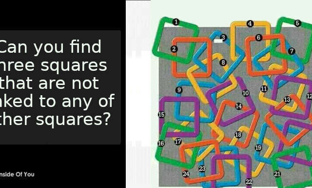 Can you find three squares that are not linked to any of other squares? featured