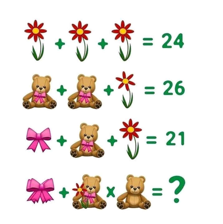 Can you solve this flower and teddy picture puzzle?