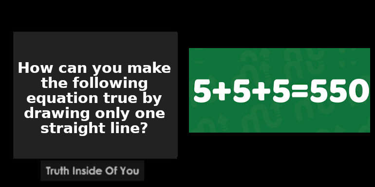 How can you make the following equation true by drawing only one straight line?