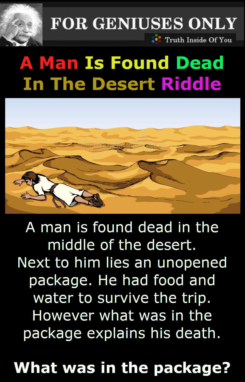 A Man Is Found Dead In The Desert Riddle