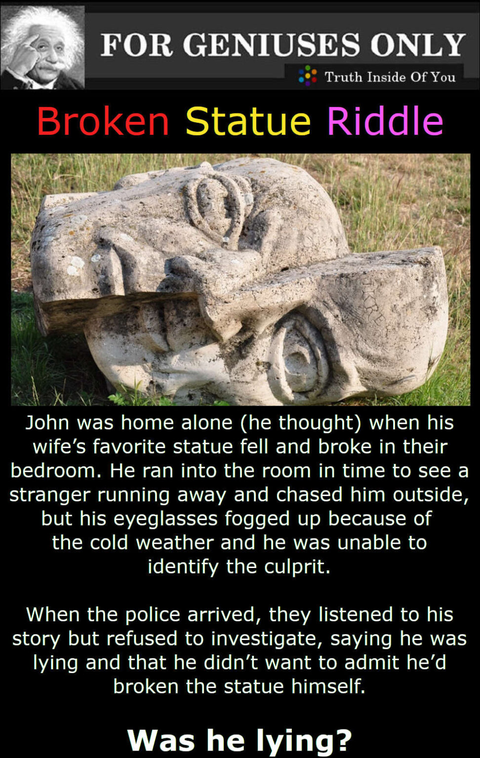 Broken Ruler Riddle Broken Statue Riddle - Truth Inside Of You