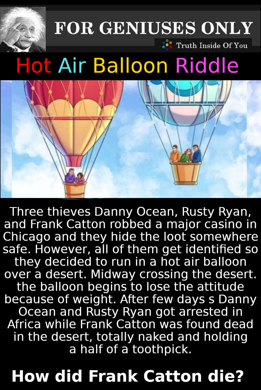 Hot Air Balloon Riddle