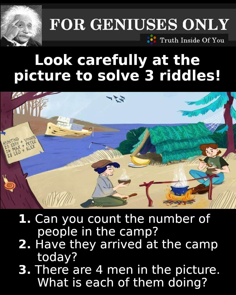 Look Carefully at the picture to solve 3 riddles!