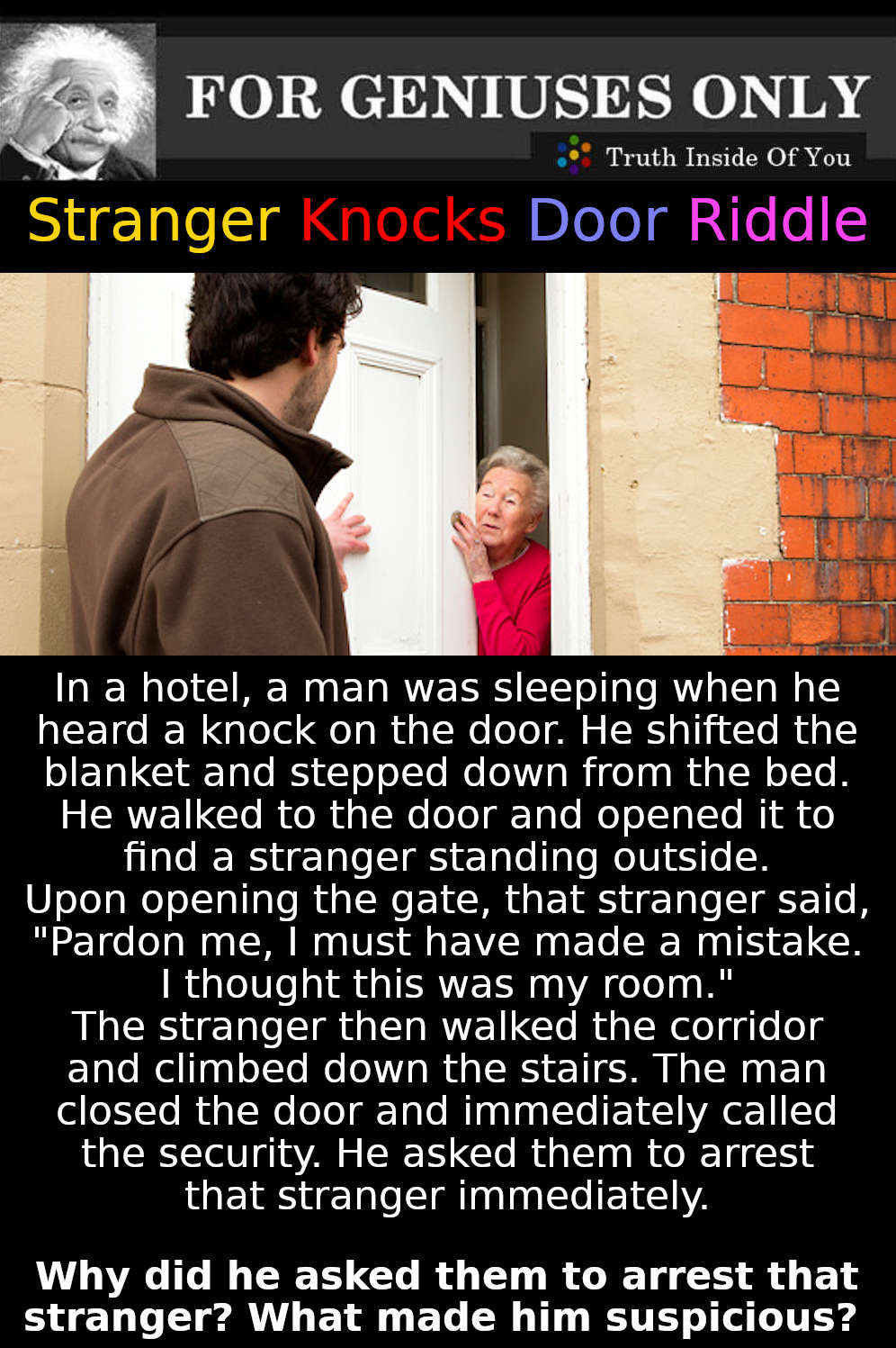 Stranger Knocks Door Riddle