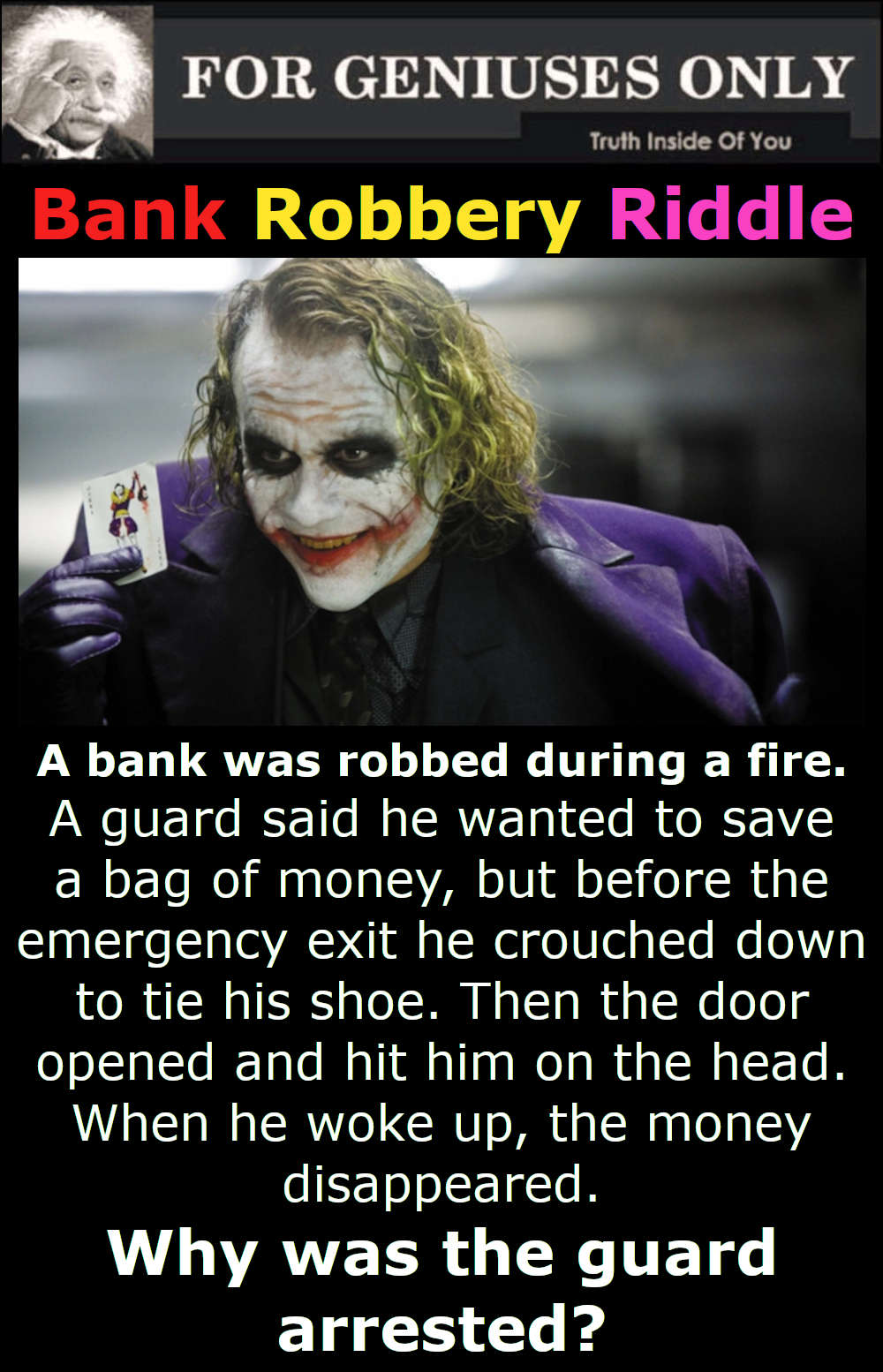 Bank Robbery Riddle