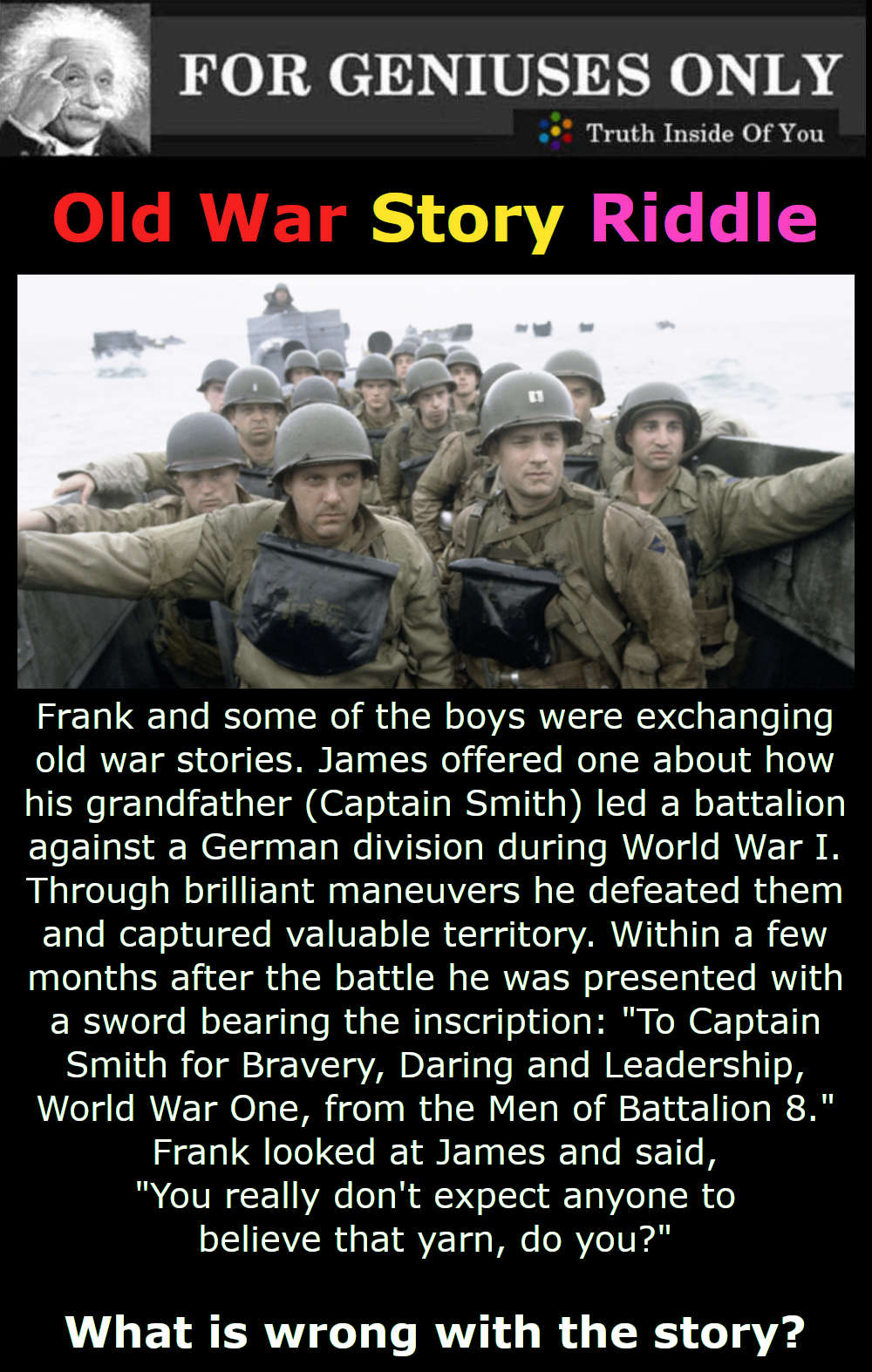 Old War Story Riddle