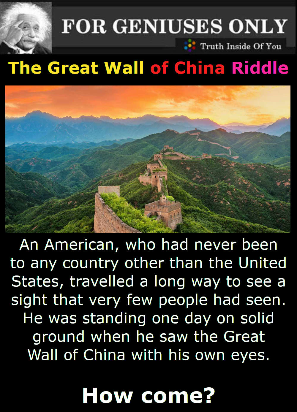 The Great Wall of China Riddle